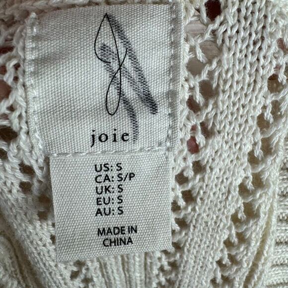 Joie‎ Ivory V-Neck Cable Knit Dolman Sleeve Sweater Vest Women's Size Small - Picture 4 of 6